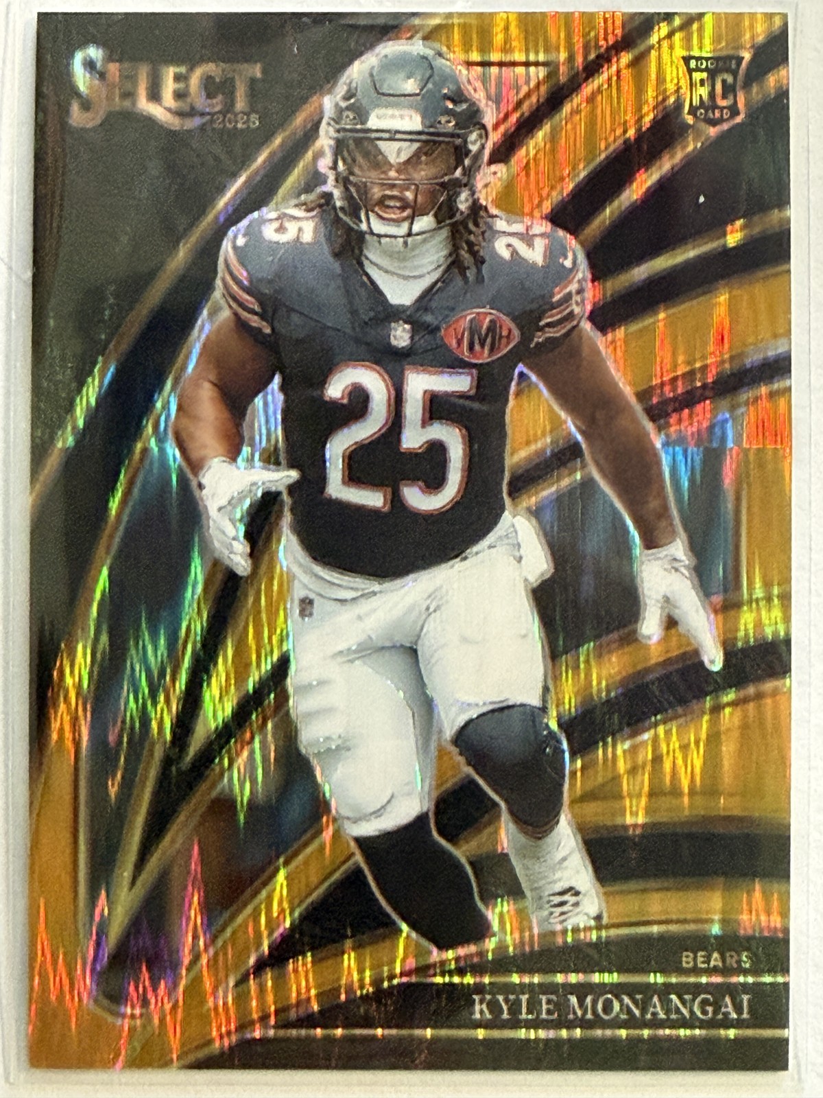 2025 Panini Select Kyle Monangai #274 Gold Prizm Shock /10 Chicago Bears