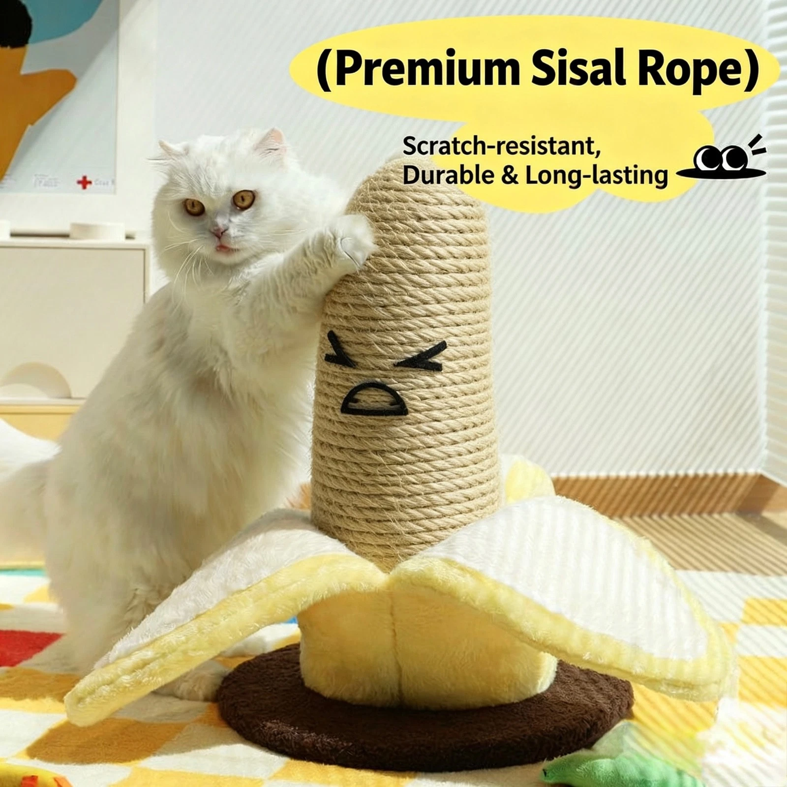 Banana Shaped Cat Scratching Post | Interactive Sisal Toy to Protect Furniture
Opens in a new window
