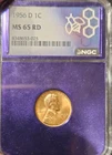 1956-D NGC MS65 RD Lincoln Wheat Cent Trader Bea Slab