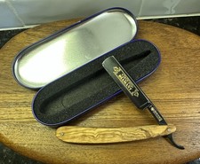 Dovo Solingen Rasoio Dritto Diamantato 5/8” Lama Acciaio al Carbonio Manico Legno Ulivo 