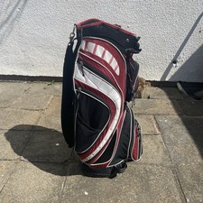 BagBoy Golf Cart Bag 14 Way Divider With Rain Hood Red Black