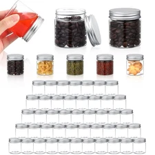 100 Pcs Clear Plastic Jars with Lids, 4oz Refillable Containers for Cosmetics...
