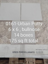 4 Tiles-Glossy Beige Ceramic Subway Tile 6x6 Bullnose.. Vintage