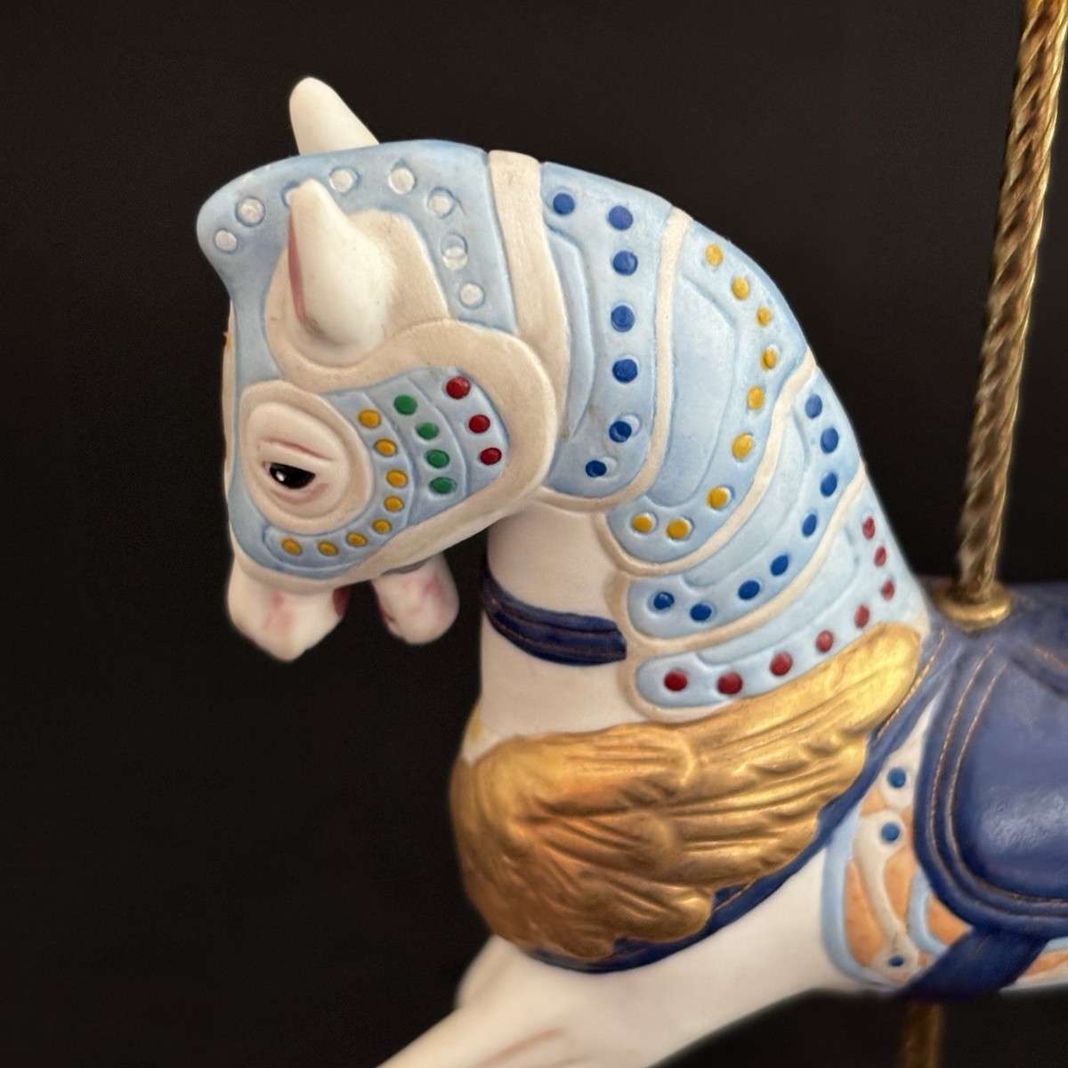Franklin Mint Porcelain ARMOURED Horse Carousel Figurine 6” | eBay