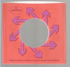 Company Sleeve 45 MERCURY Orange w/ Purple Arrows  Logo 1969-1973 
