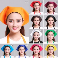 Catering Chef Working Hat Women Waitress Sushi Cuisine Restaurant Kitchen Scarf