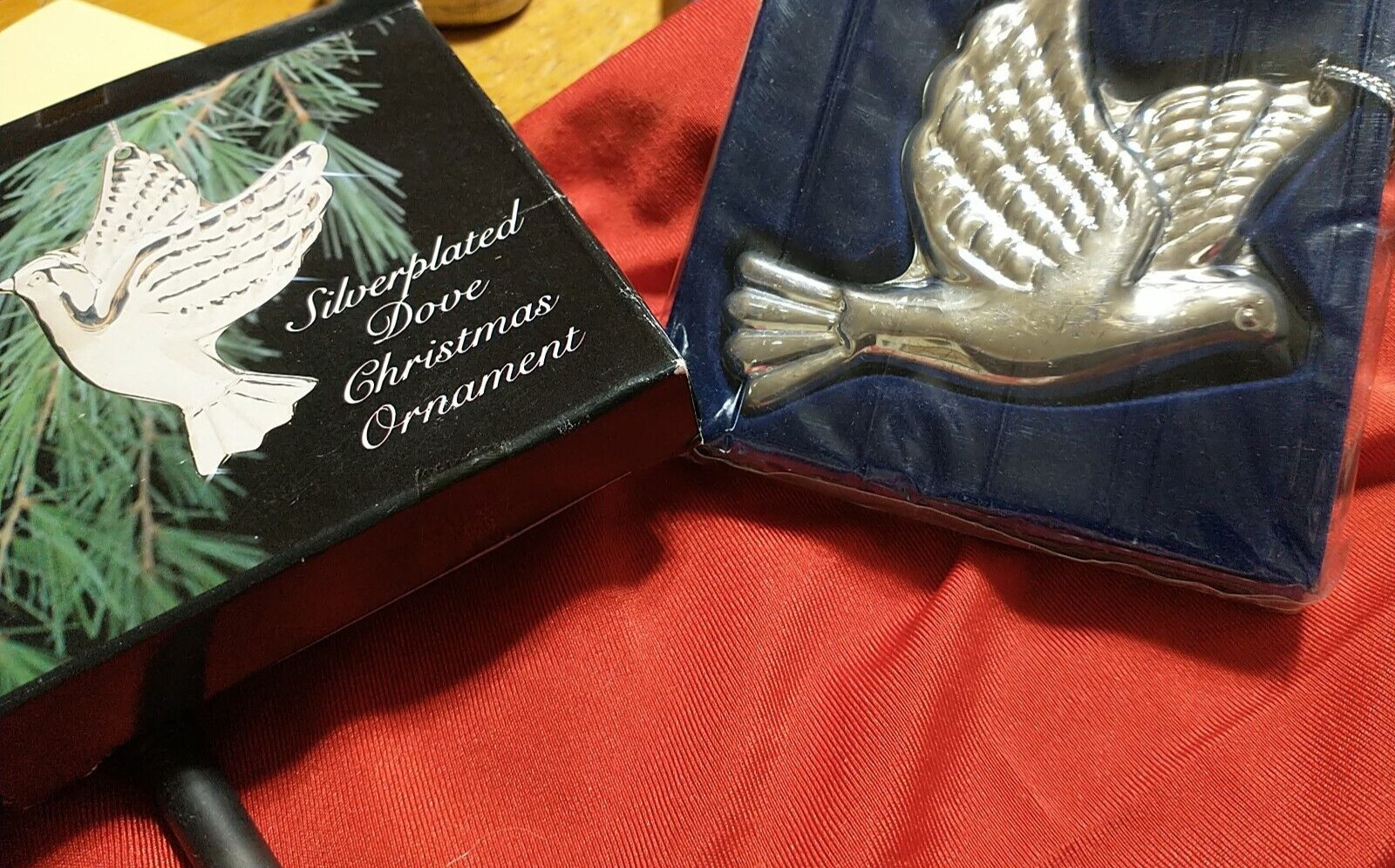 Vintage Christmas Ornament SILVERPLATED DOVE 3" NIP SEALED ICI 13930