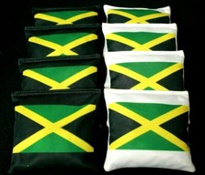 Custom Jamaica flag green and yellow 8 ACA Regulation Cornhole Bean Bags 