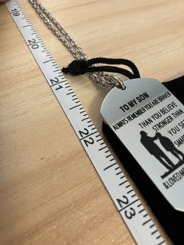 To My Son/Love DAD Stainless Steel Dog Tag Keychain Pendant Necklace Family #767 - Picture 3 of 7