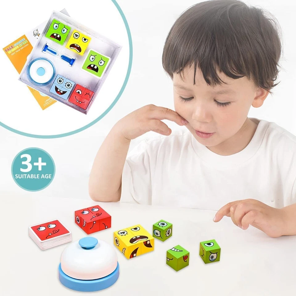 Giochi da tavolo Cubo magico Puzzle che cambia viso Building Block espressione - Immagine 2 di 4