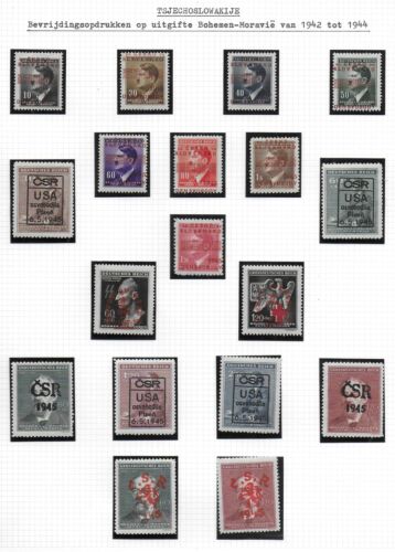 Znaczki Czechosłowacja 1944 Kolekcja 18 lokalnych znaczków wyzwolenia WYSOKA WARTOŚĆ! - Zdjęcie 1 z 1