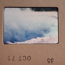 1970s Yellowstone National Park Snapshot Photo, Thermal Pool