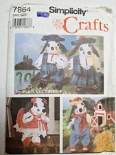Dog Plush Stuffed Dalmation Farmer Simplicity 7864 Craft Sewing Pattern UC VTG