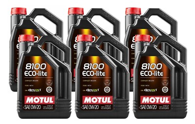 Motul 8100 ECO-LITE 0W20 - 30 Liters - Fully Synthetic Engine Motor Oil (6 x 5L)