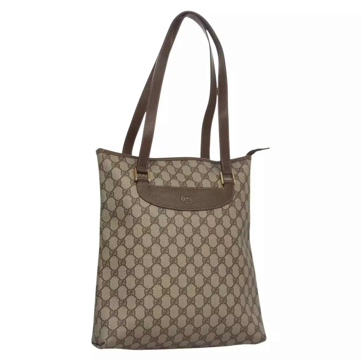 Sac fourre tout GUCCI GG Supreme PVC cuir beige 002 39 6130 9411 authentique ep7534