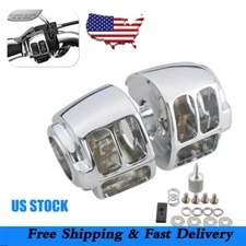 Chrome Hand Control Switch Housing Button Cover Caps for Harley Sportster Dyna