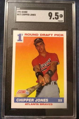 Chipper Jones Rookie Card 1991 Score #671 Atlanta Braves SGC 9.5 Newly Graded