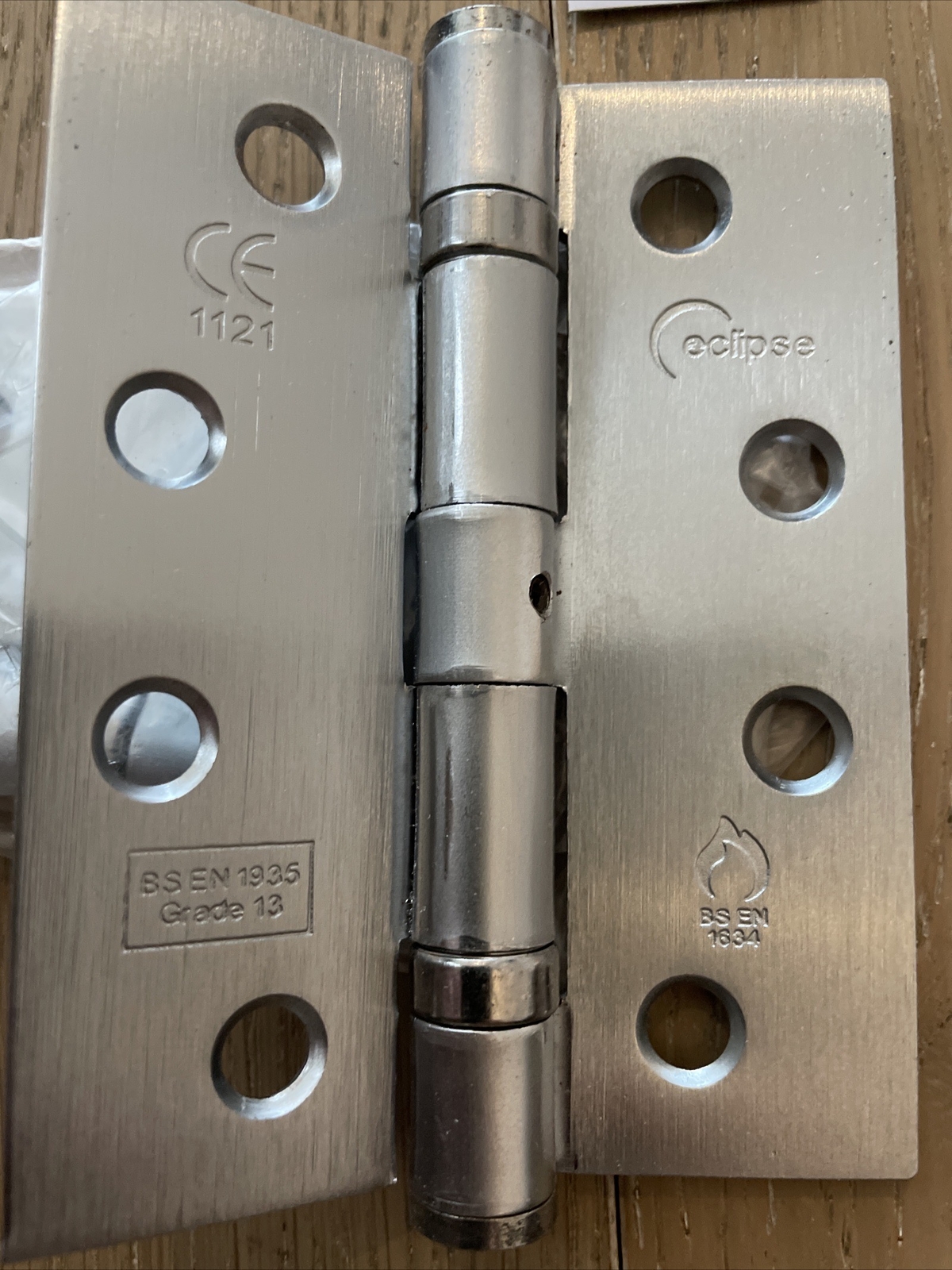 ECLIPSE SATIN CHROME GRADE 13 FIRE RATED BALL BEARING HINGES 102MM X