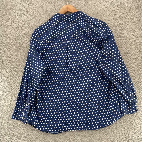 Talbots Hemd Damen 1X Plus Navy Polka Dot Knopfleiste Kragen Langarm Freizeit - Bild 3 von 11