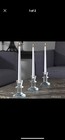 3 Pc Heavy glass candlesticks(your Choice Gold, Burgundy Or Pink Tapers) — photo 1