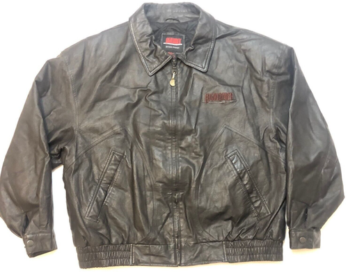 Highlander Leather Jacket VTG 90s Black XL Coat 10th Anniversary Official