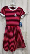 POPEYE x UNIQUE VINTAGE Red & Navy Stripe Flare Dress**Pockets Size XS**NWT**