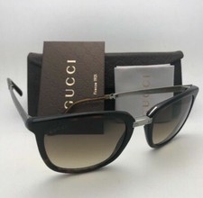 New GUCCI Folding Sunglasses GG 1050/S 0WKCC 52-21 Tortoise Havana w/ Brown Fade
