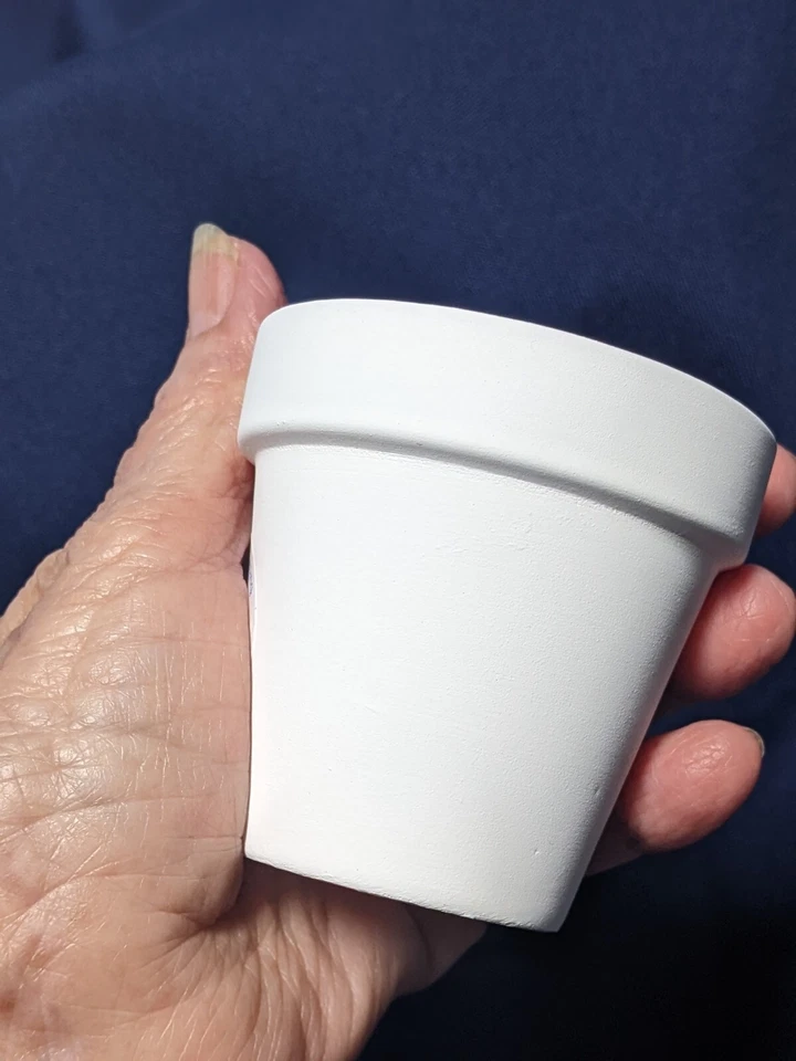 White terracotta pot 2.5" For Baby showers, plain white or decorated. - Image 2 of 4