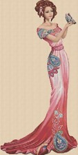 Elegant Lady Cross stitch chart  Elegant Lady 156x   Flowerpower37-uk