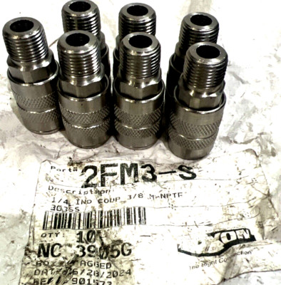 Dixon 2FM3-S F-Series Pneumatic Manual Male Threaded Coupler (7-Pack)