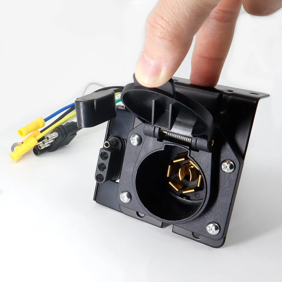 4 Flat to 7-Way Blade Trailer Tow RV 4 Way Plug Connector Adapter Wiring Harness Foto 4 de 4