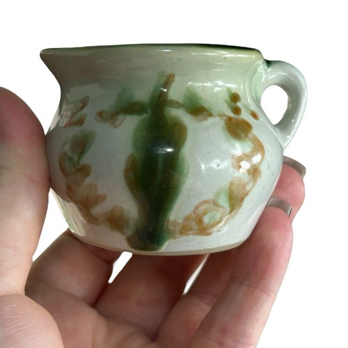 M.A. Hadley 2.5" Creamer Pears & Grapes Green VTG Hand Painted American Pottery - Picture 11 of 12
