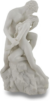 Zeckos White Marble Finish the Lovers Statue Nude Sculpture