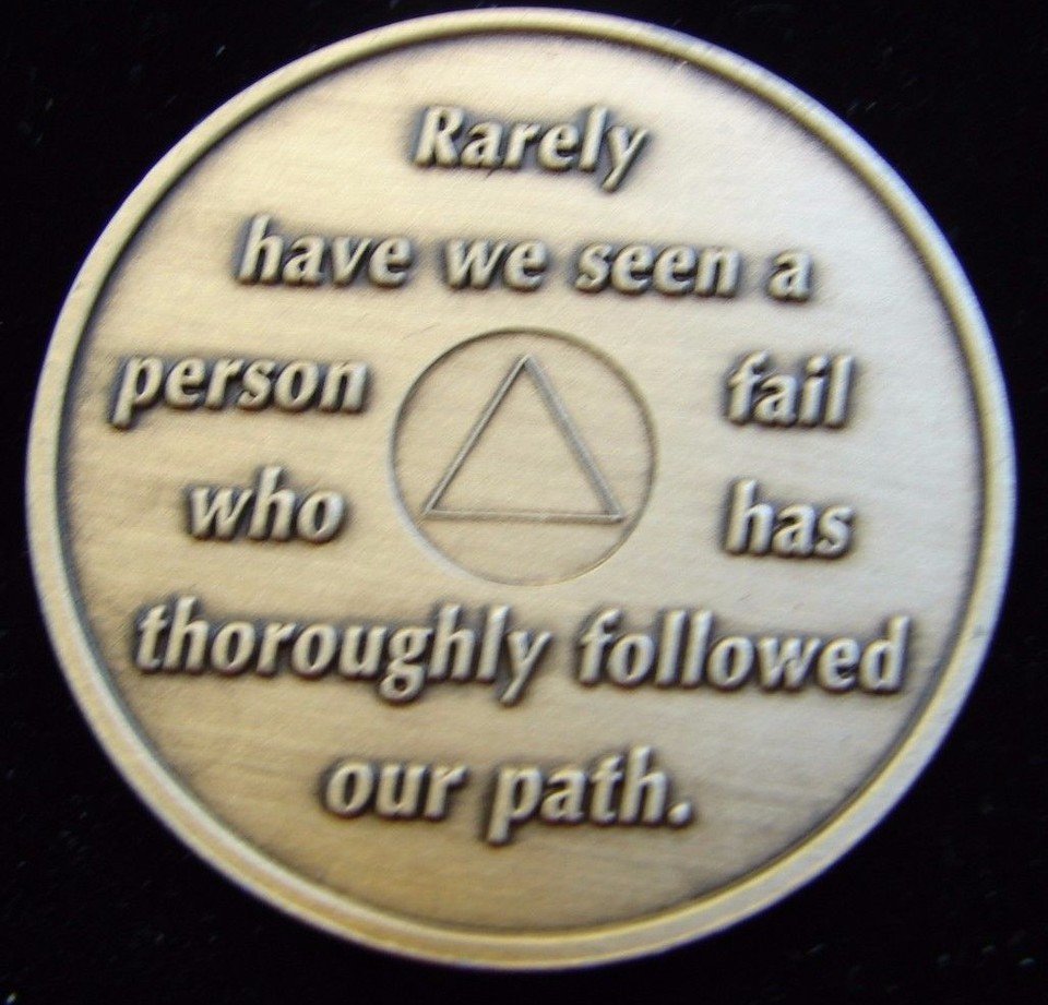 Alcoholics Anonymous AA Founders 45 Year NEW Bronze Medallion Coin Chip ...