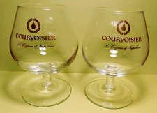 Vintage Set of 2 Courvoisier Le Cognac de Napoleon Snifter Glasses (New Read)