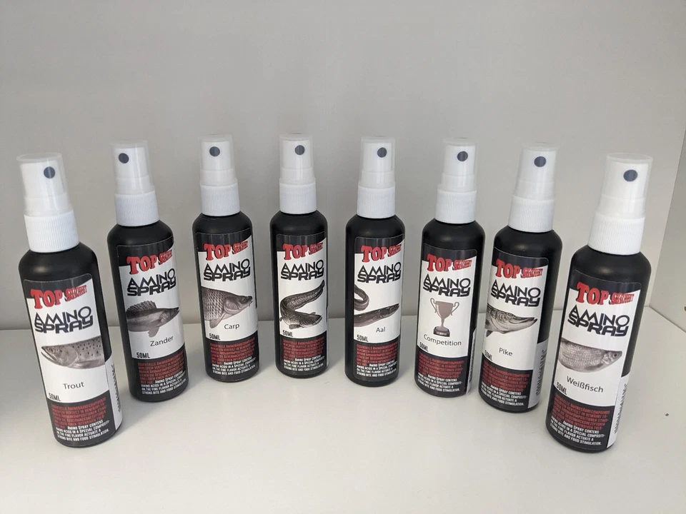Top Secret Amino Spray 50ml Flüssiglockstoff Lockstoff Aal Wels Forelle 0,22€/ml