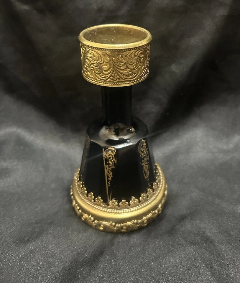 Victorian Baroque Art Nouveau Candle Holder 5.5” Bell Shaped Brown Golden Floral - Изображение 2 из 4