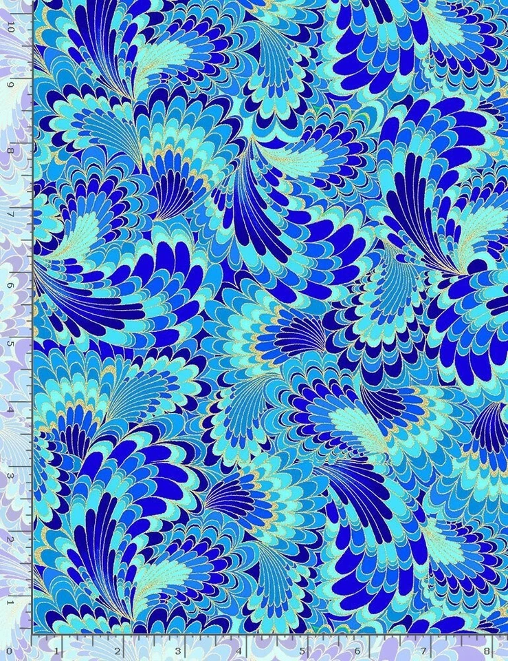 Royal Plume by Chong-a Hwang Collection Quilt Fabric Cotton Timeless Treasures - Image 2 of 2