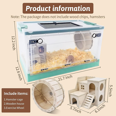 Hamster Cage Portable Hedgehog Cage Carrier With Wheels And