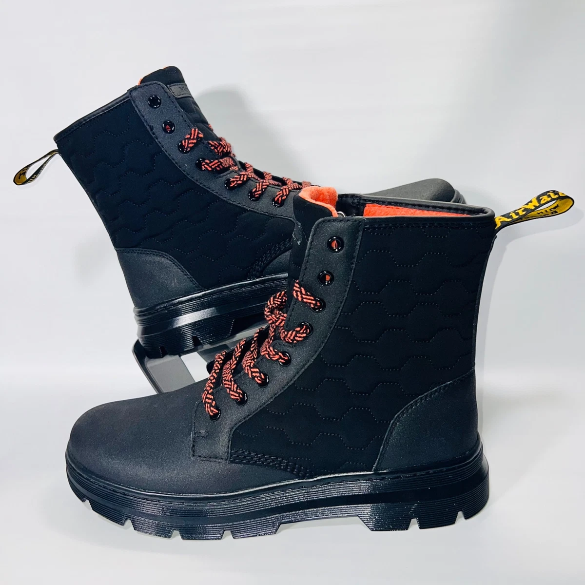 Dr. Martens Combs II Dual Leather Lined Boots Black / Coral Men's 12