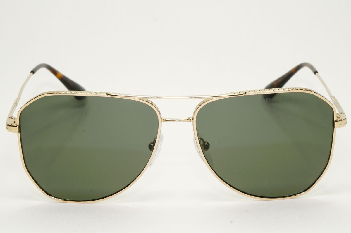 Prada Sunglasses Polarised Glass Gold Green Pilot PR63XS SPR 63X