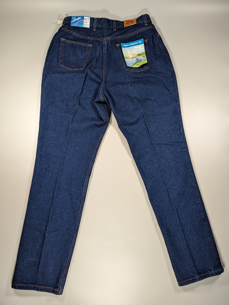Vintage Wrangler Women's Jeans 34x32 Misses Full Fit High Waist Mom Blue NWT