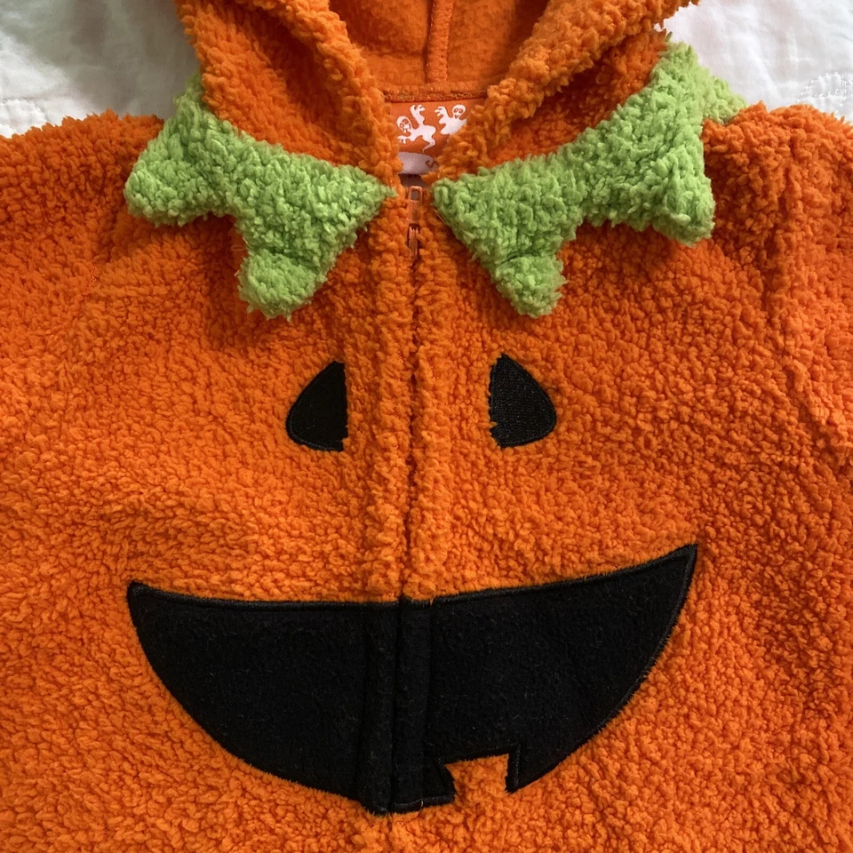 Infantil 1 Pc. Disfraz de calabaza con capucha Jack-O-Lantern con patas, ¡9 meses SUAVE! Foto 3 de 4