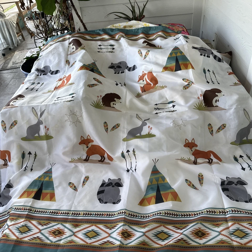 Cortina de ducha Fox mapache bosque criaturas animales del bosque 70x72 usada en excelente estado pilares Foto 2 de 4