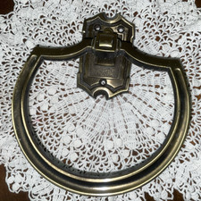 Vintage American Hardware Brushed Brass Towel Ring Made In USA