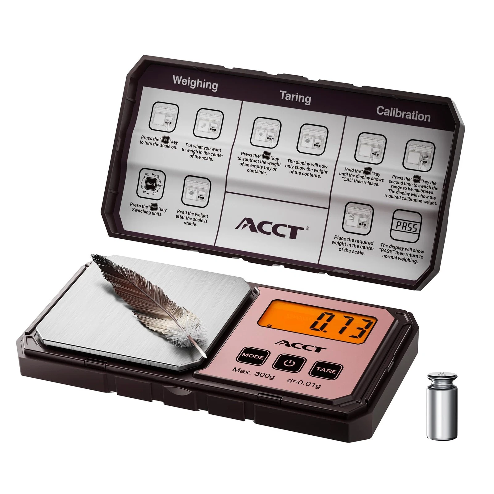 Digital Pocket Scale 300g x 0.01g, High-Precision Gram Scale, mini Scale Digi...