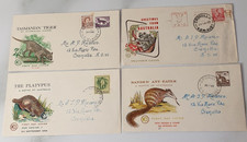 Australia FDC 1950's to 60s Animals Fauna x4 incl Doubled Cronulla PM  BN10