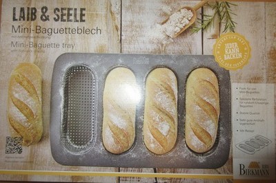Birkmann Backform Laib & Seele Mini - Baguetteblech Perforation kleine Baguette