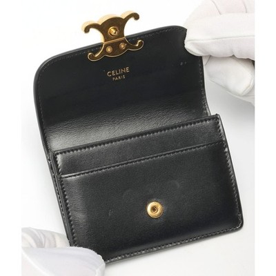 CELINE Triomphe flap card holder 10I583DPV38NO Shiny calfskin