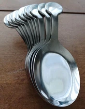 Crate & Barrel Fortessa Stainless Steel One Bite Tasting Spoons Lot Set Of 10